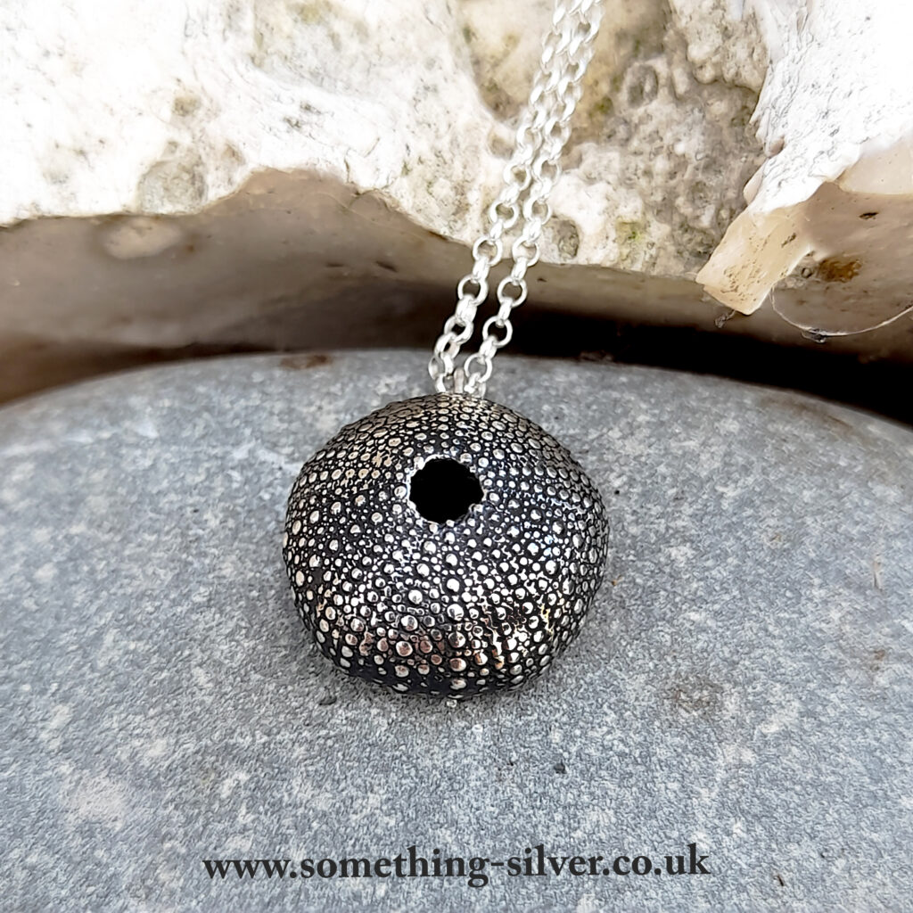 Sea Urchin Shell Necklace Something Silver